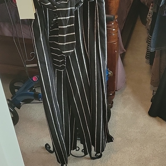 NWT GB Girls Sz 8 black and white striped top jumpsuit - Picture 7 of 11